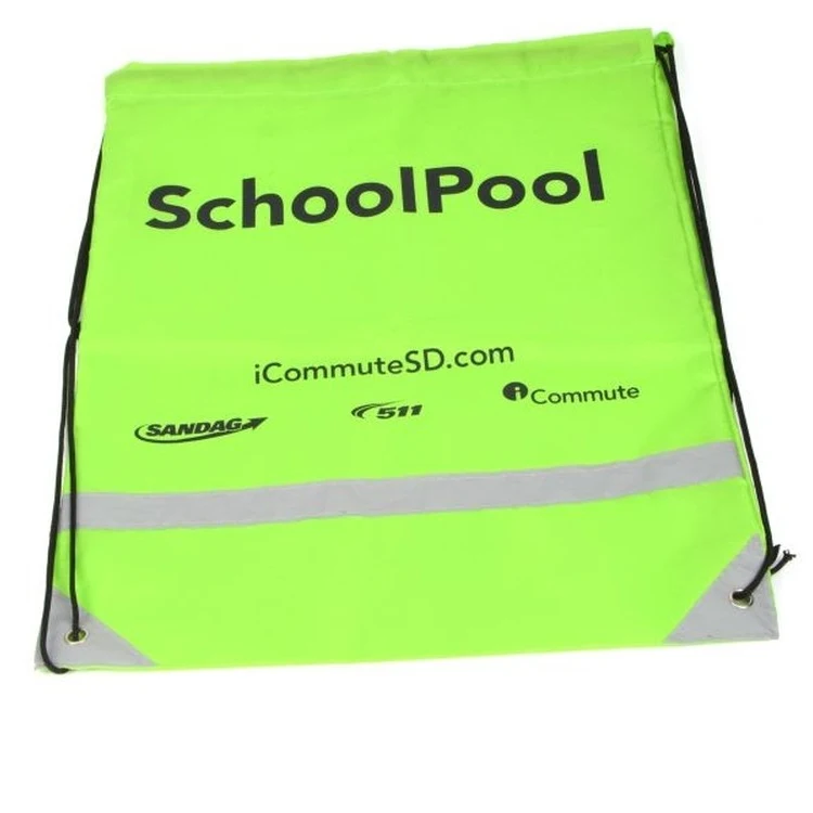 Large Oriole Drawstring Backpack with Reflective Patches 1