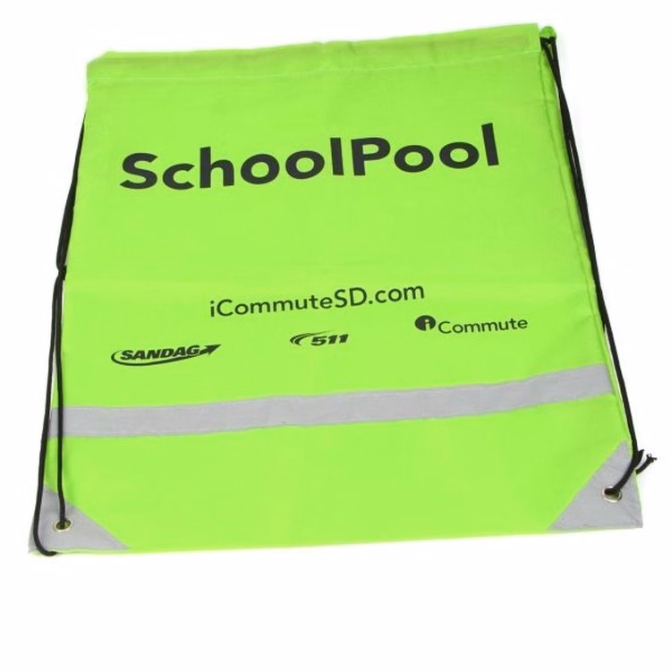 Large Oriole Drawstring Backpack with Reflective Patches