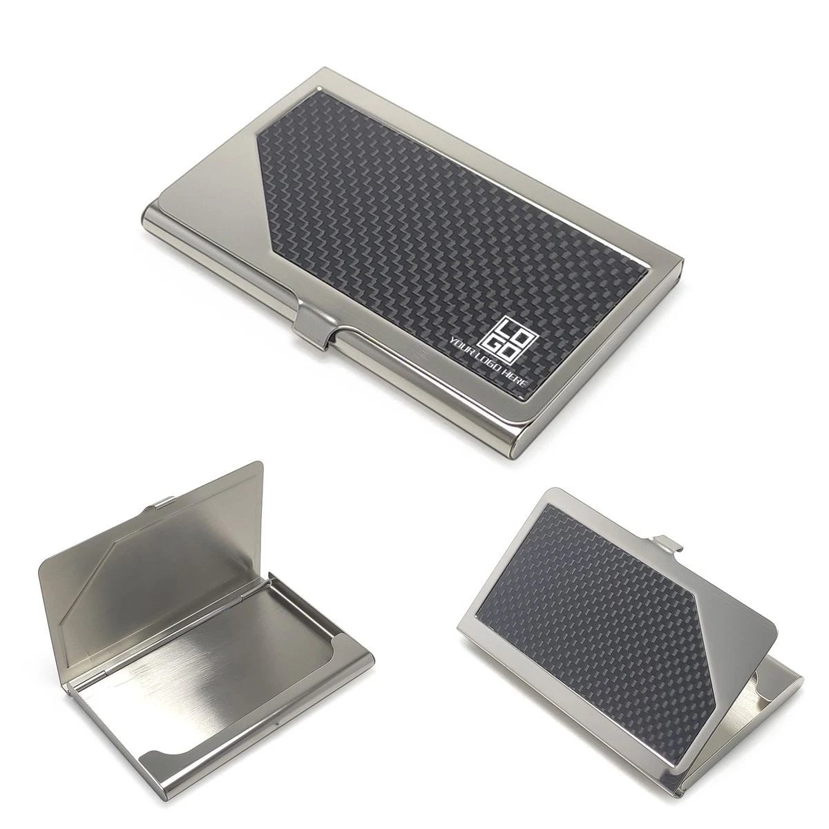 Carbon Fiber Stainless Steel Business Card Holder 1