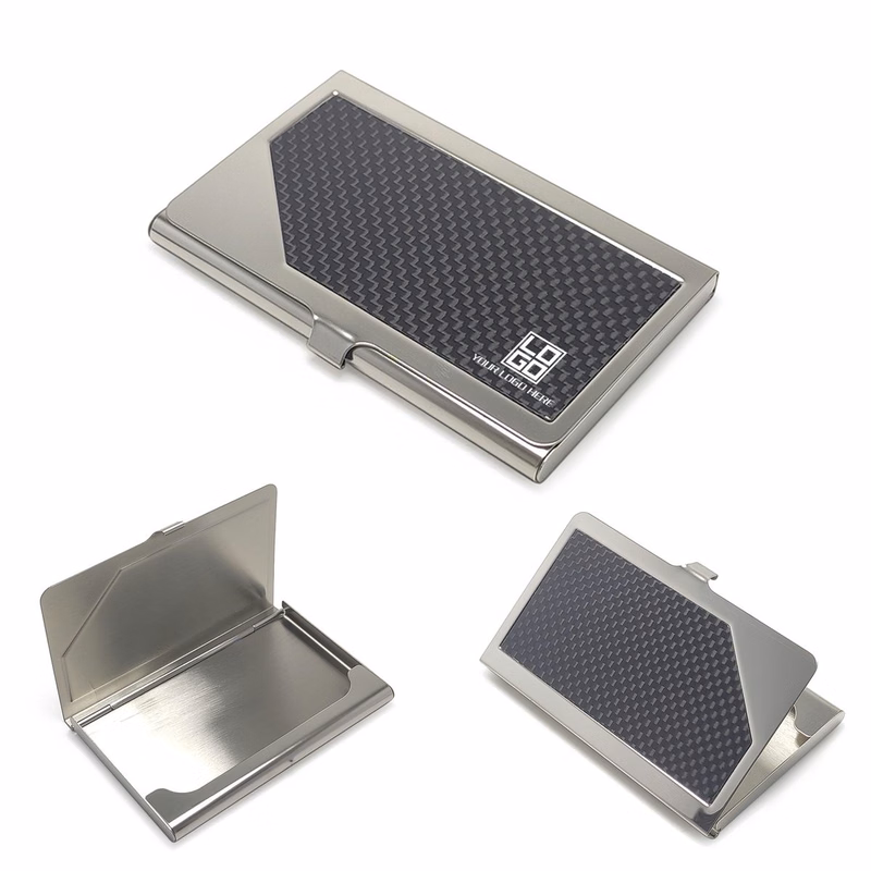 Carbon Fiber Stainless Steel Business Card Holder