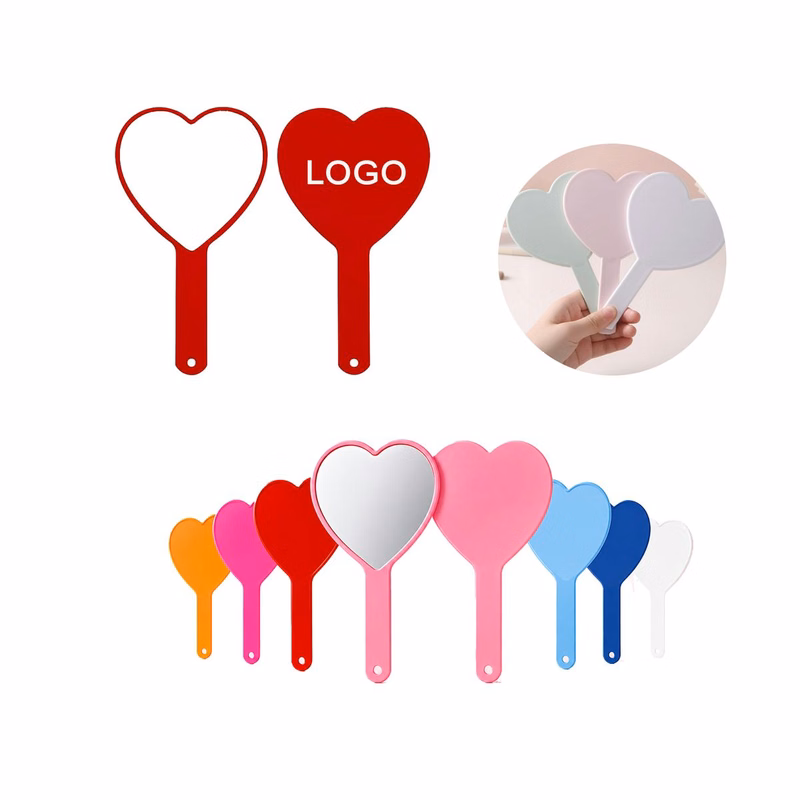 HD Makeup Portable Touch-Up Mirror with Heart-Shaped Handle