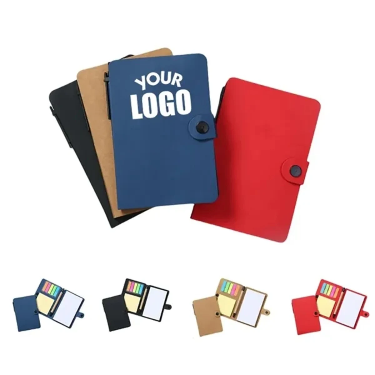 Notebook with Sticky Notes and Pen 1