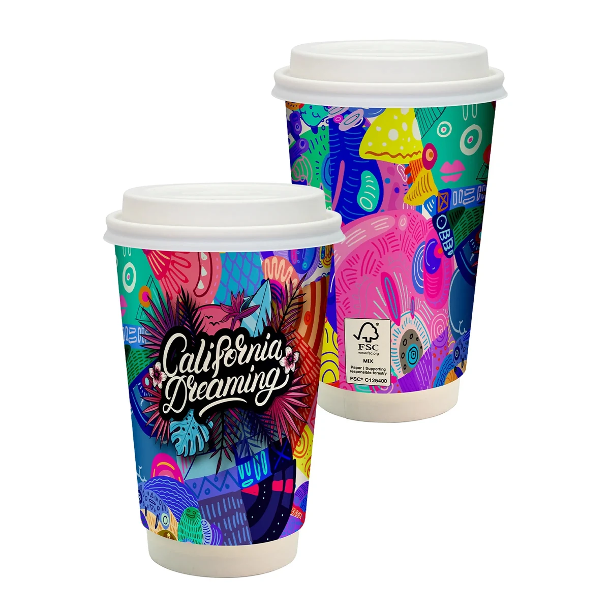 16 oz. Full Color Paper Cup with Lid 1