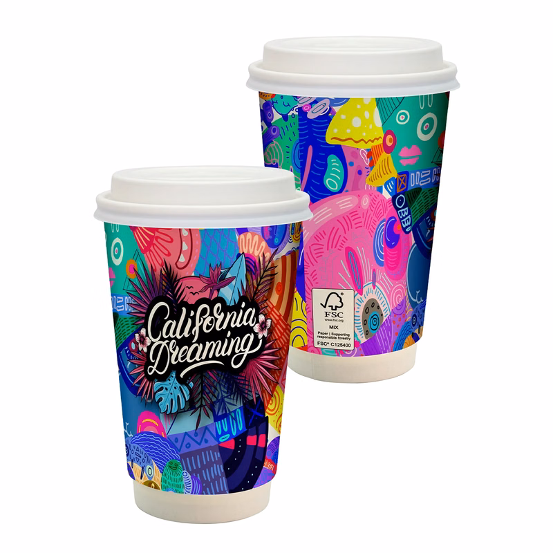 16 oz. Full Color Paper Cup with Lid