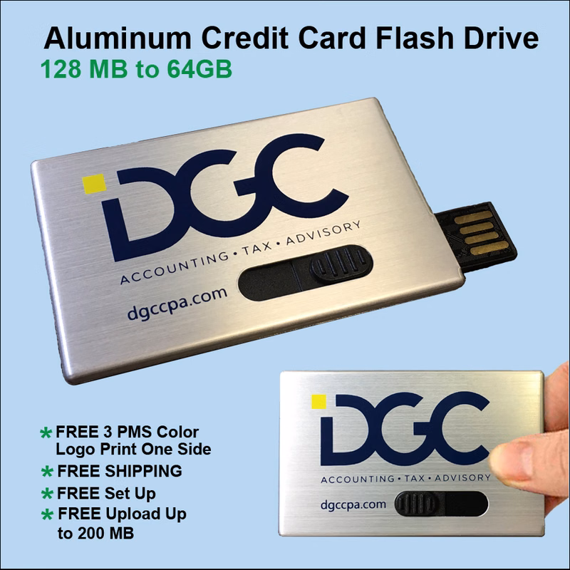ALUMINUMCREDIT Card Flash Drive / USB - 8GB