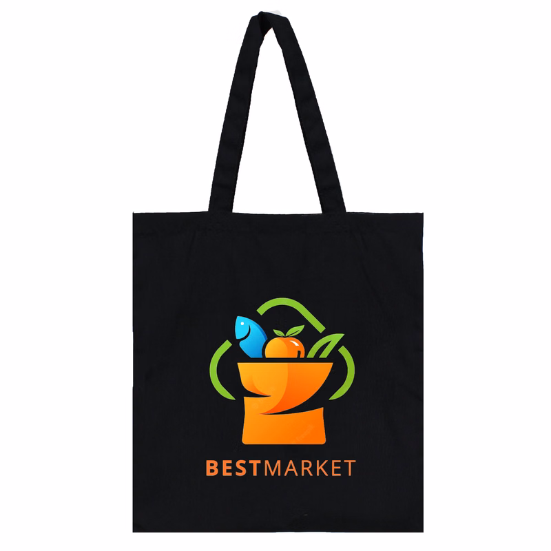 Black Polyester/Cotton Tote