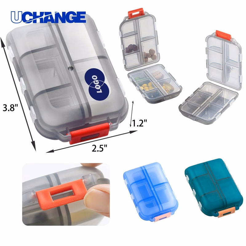 Health Secure 10-Cell Transparent Medicine Box Organizer