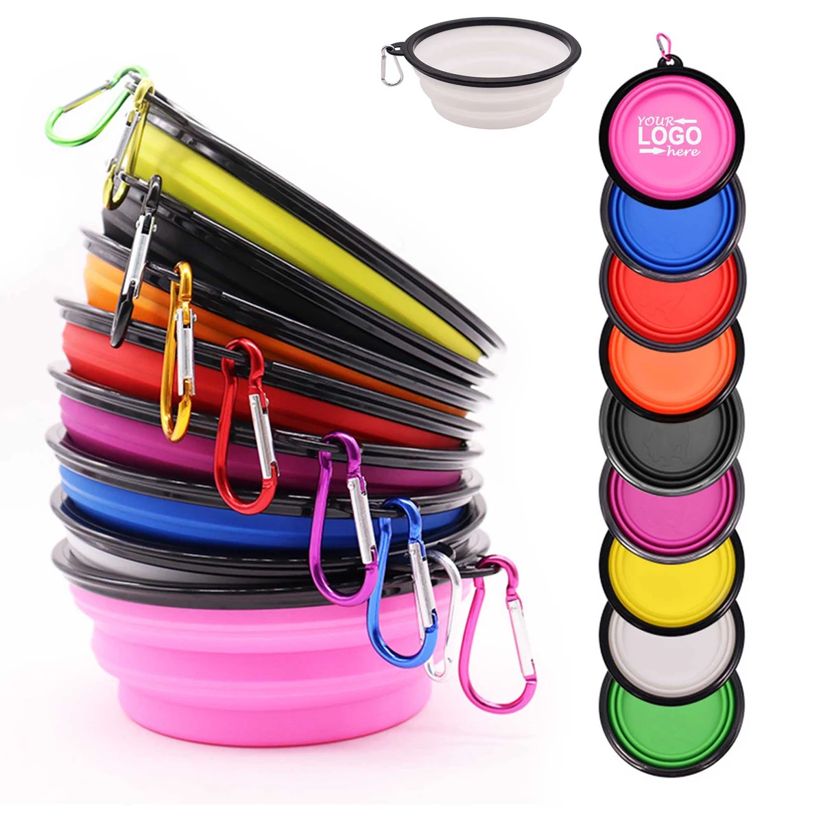 MOQ50 Silicone Folding Pet Dog Bowl 1