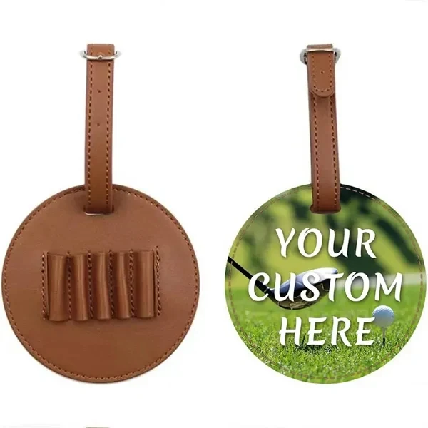 Custom PU Leather Golf Tee Holder with Clip Buckle — Personalized Golfer Gift 1