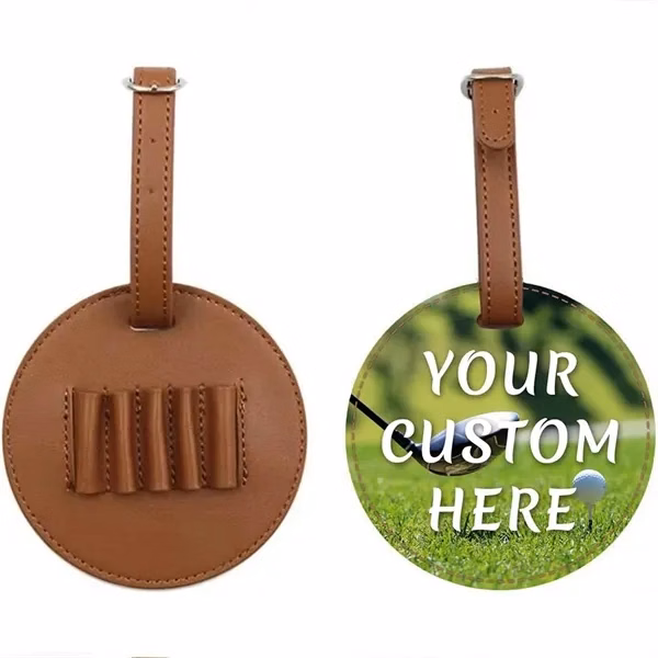 Custom PU Leather Golf Tee Holder with Clip Buckle — Personalized Golfer Gift