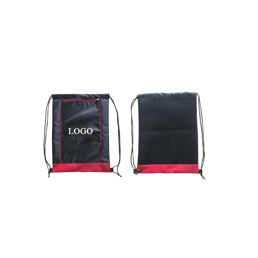 Drawstring Backpack with Zipper 1