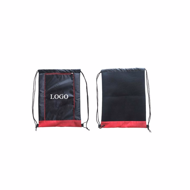 Drawstring Backpack with Zipper