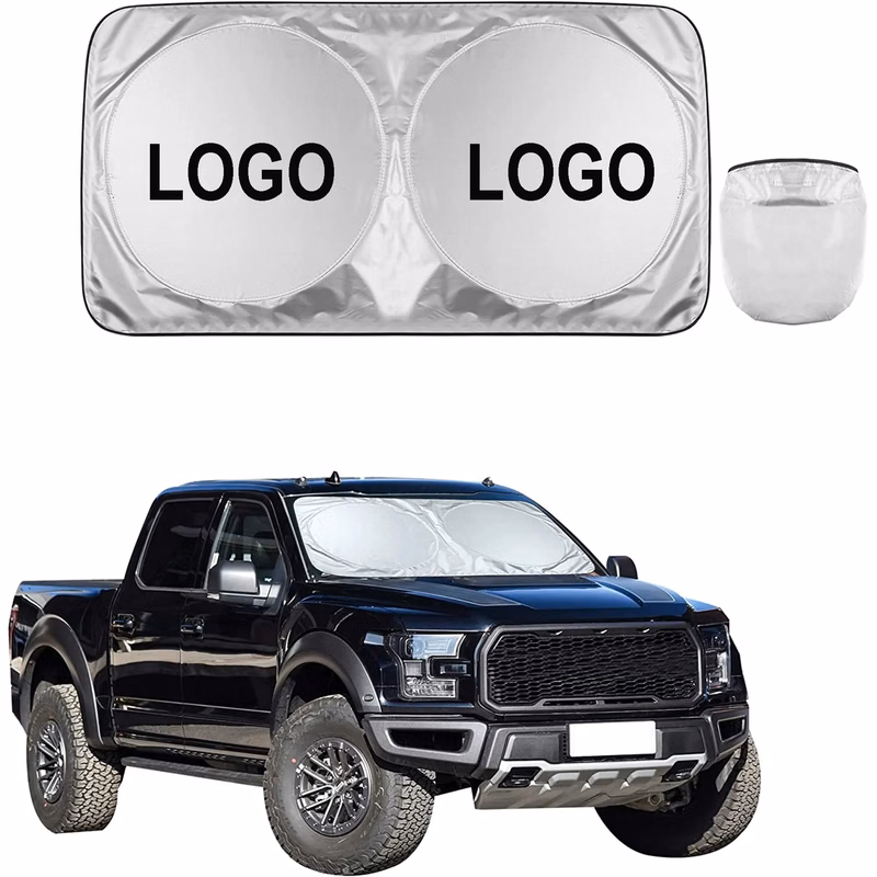 Car Windshield Sun Shade with Storage Pouch