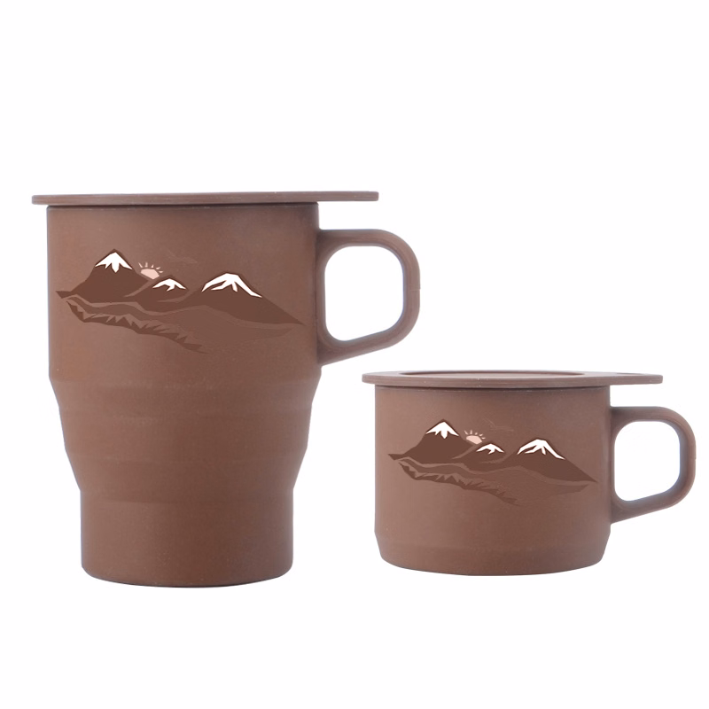 12 OZ Collapsible Silicone Mug W/ Straw