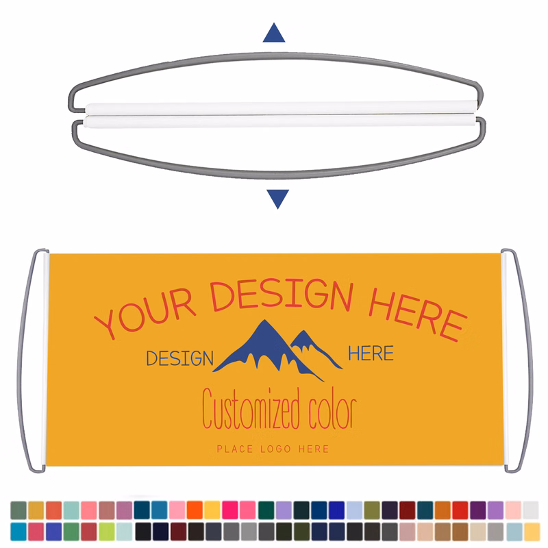 MOQ 10 Retractable Hand Held Banner Flag Outdoor Full Color