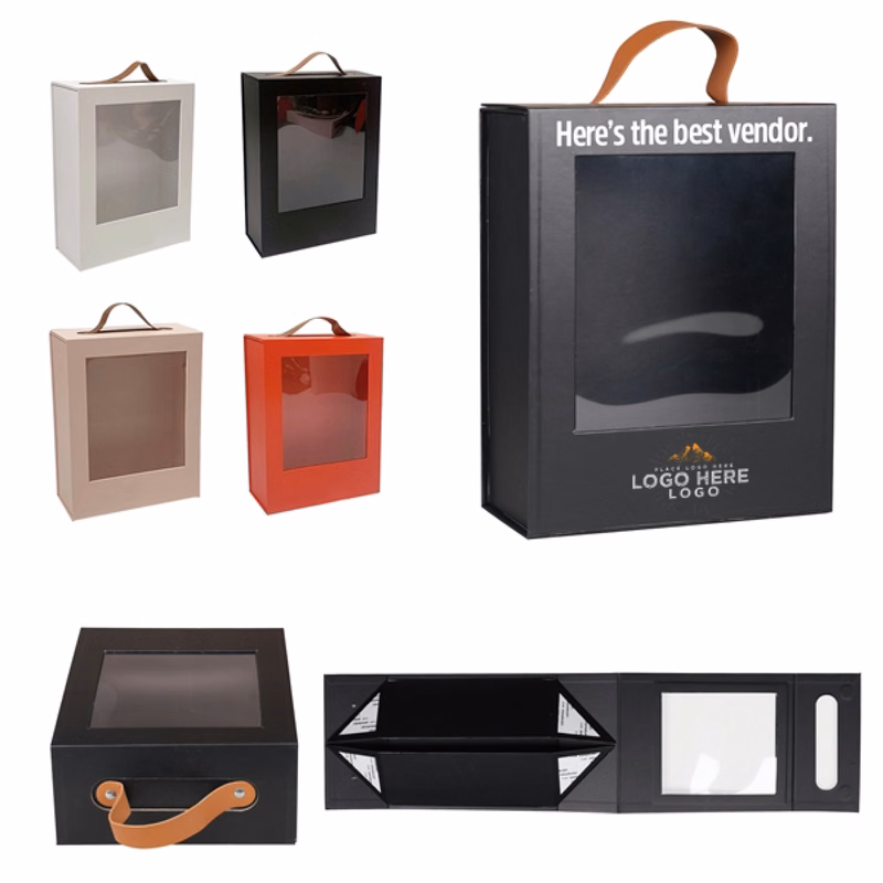 MOQ 50 Reusable Foldable Gift Box With Sturdy Handle