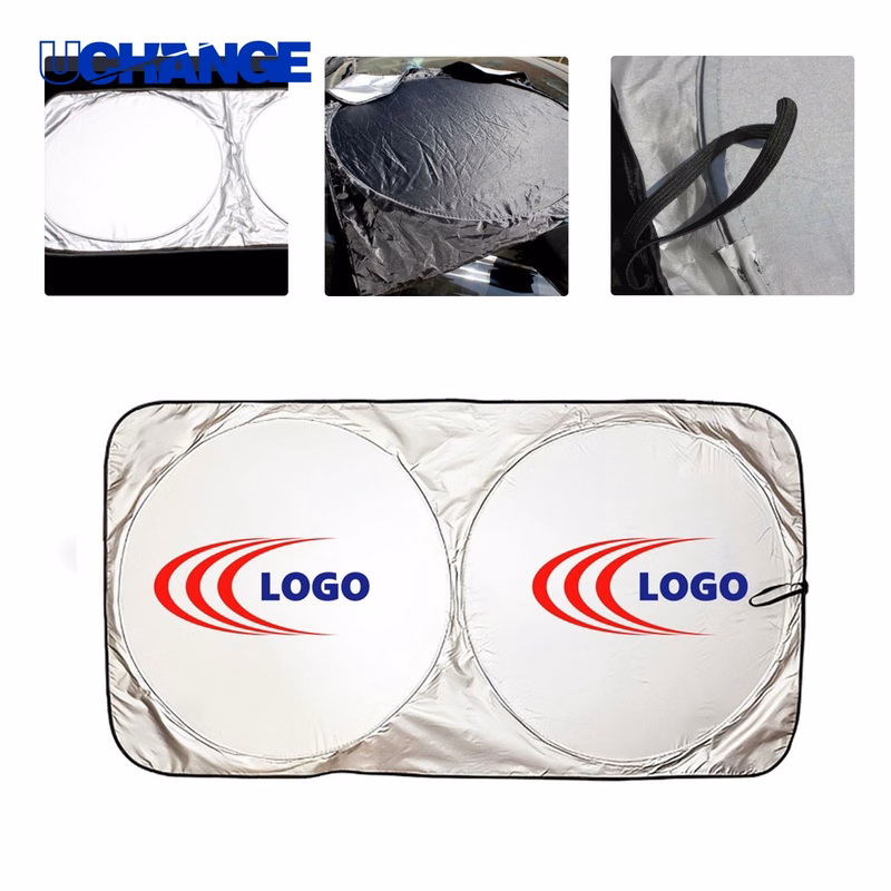 Dual Circle Car Windshield Sunshade With Logo