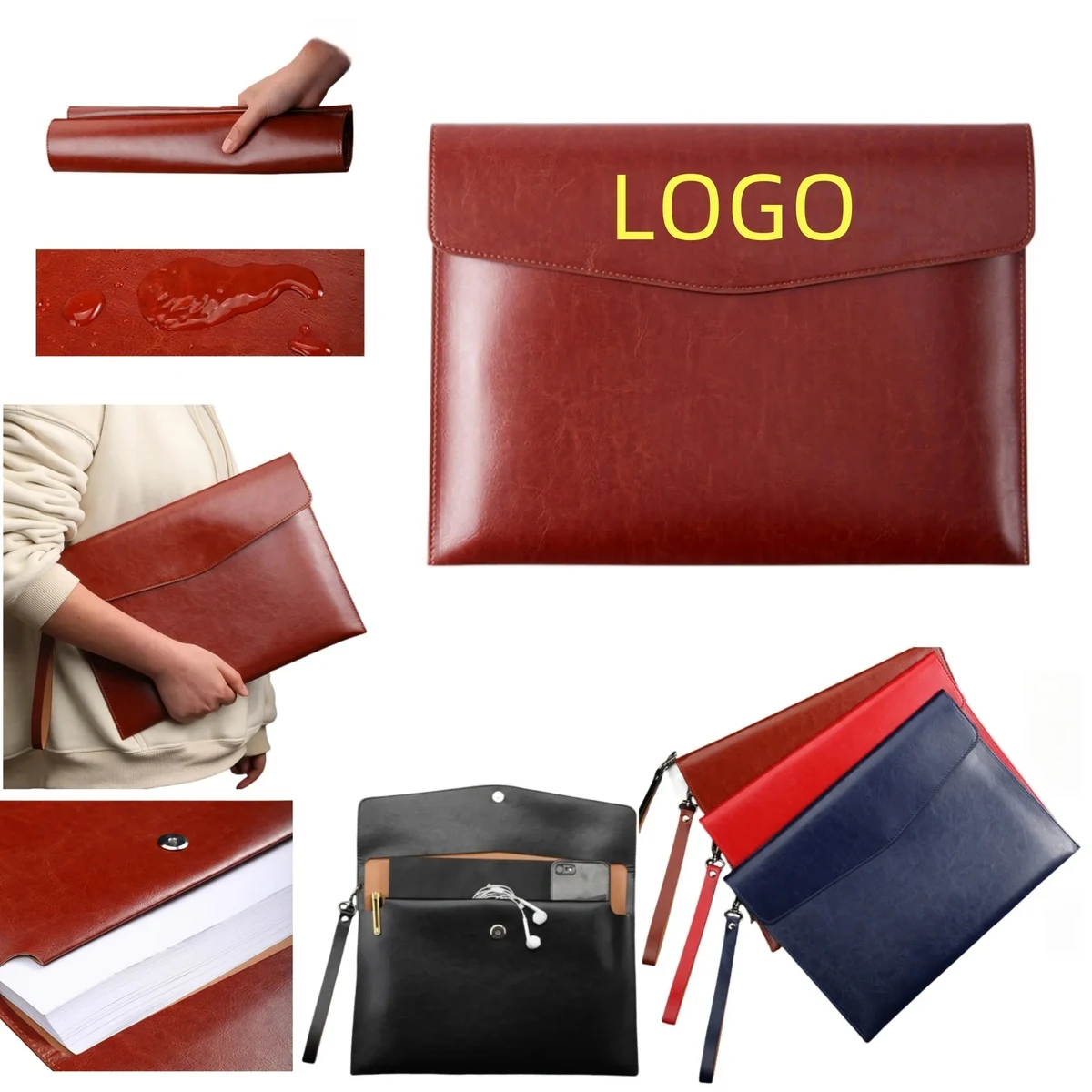 Elegant Business Tote Bag - Waterproof PU Leather 1