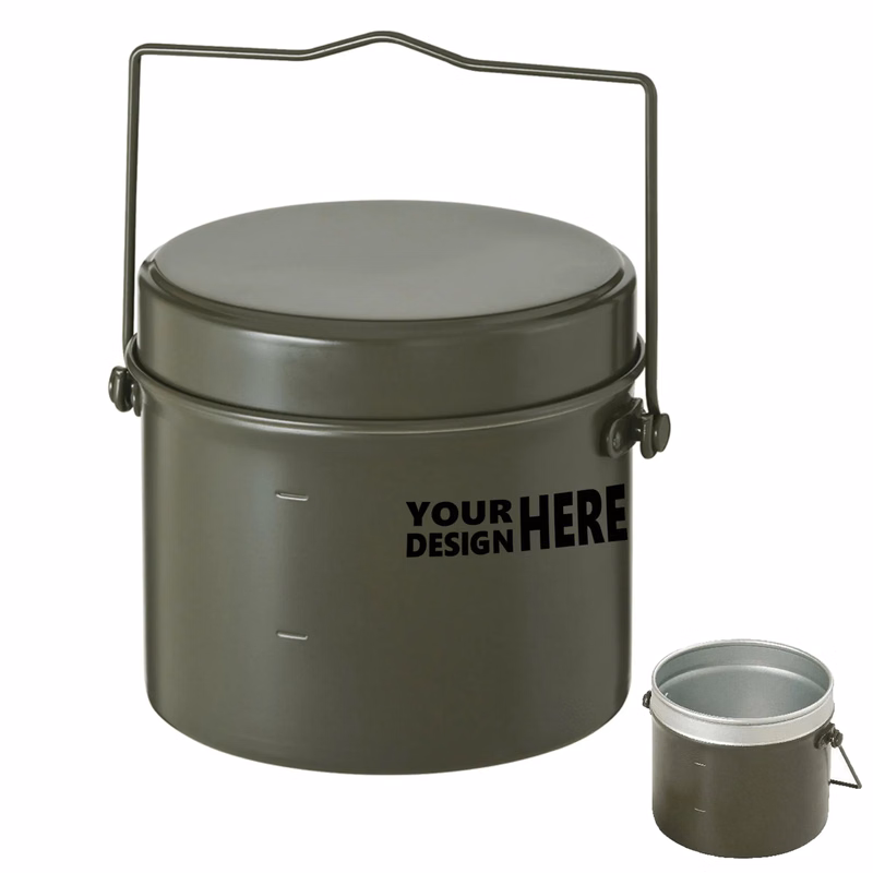 Outdoor Multifunctional Lunch Box Military Style-Round