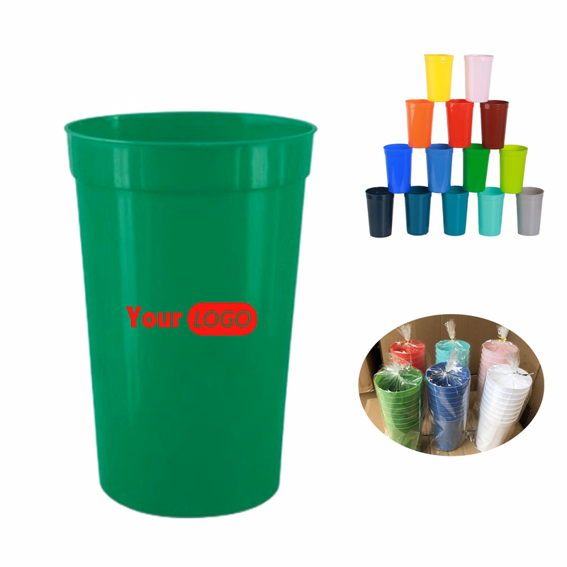 16 oz Reusable Plastic Multi-Color Stadium Cup