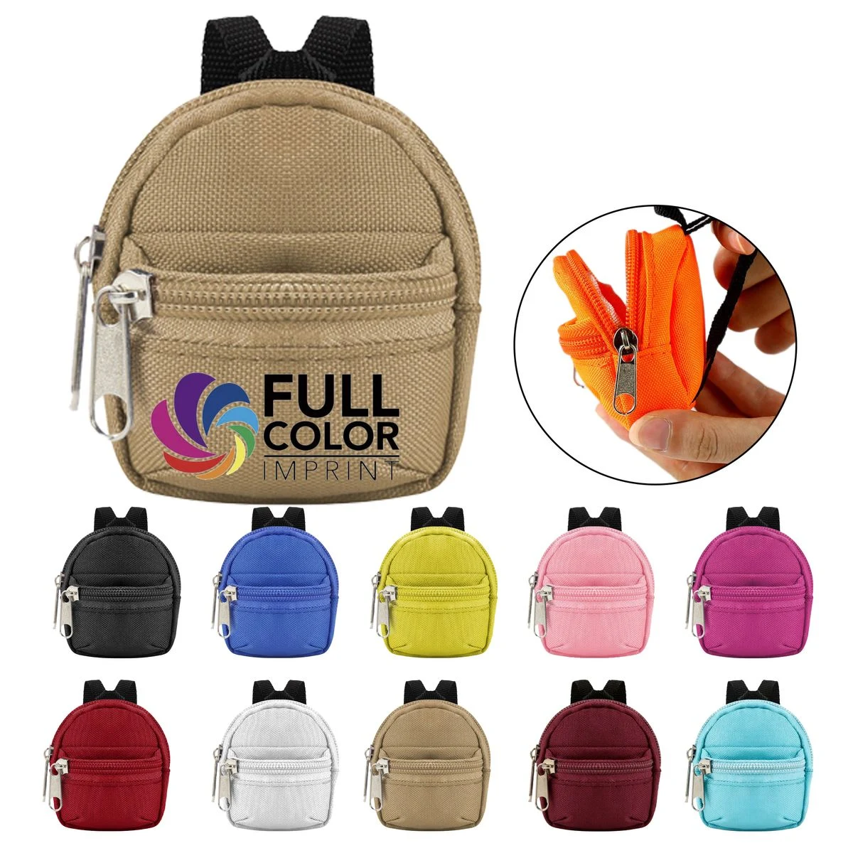 Full Color Mini Backpack Keychain Coin Purse MOQ 20 1