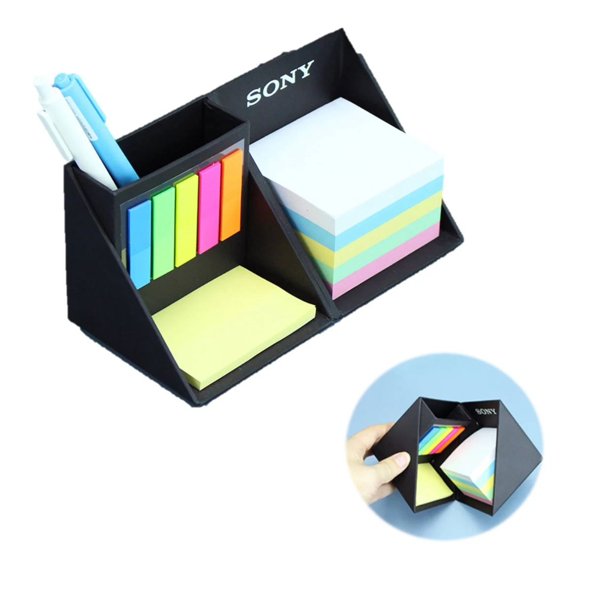 Multi-Function Sticky Notes Cube Box With Pen Holder 1