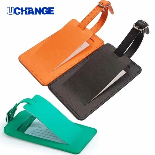 Leather Luggage Bag Tag Classic Travel Accessory 1