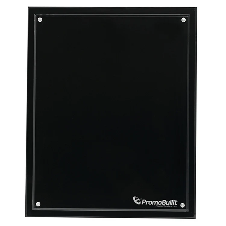 12" Magnetic Certificate/Insert Holder 1/4" Black Acrylic base with 1/4" Clear front Laser Engraved 1