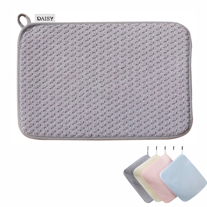 Ultra Absorbent Reversible Microfiber Polyester Dish Mat