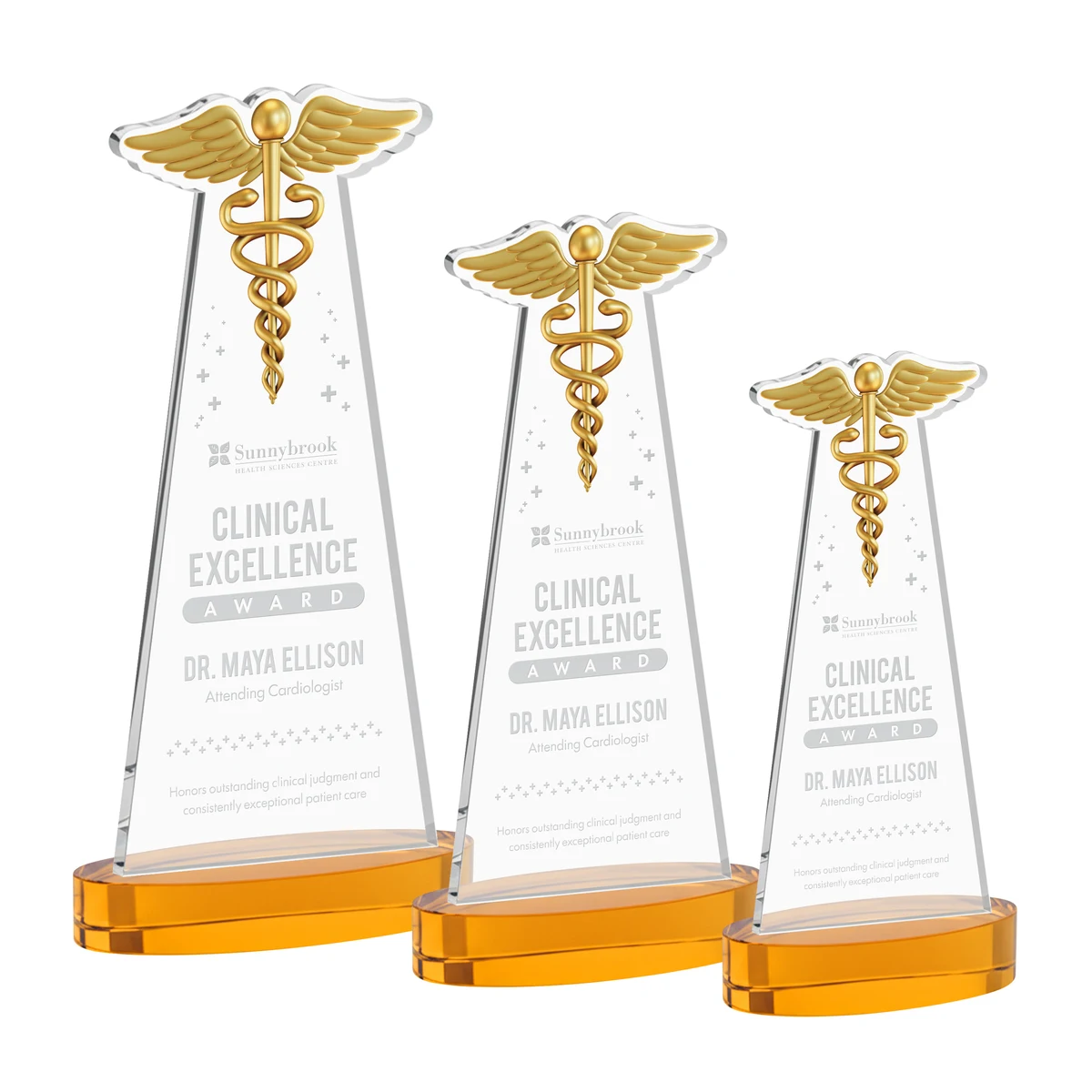 Caduceus Award on Alberton Base - Amber 1