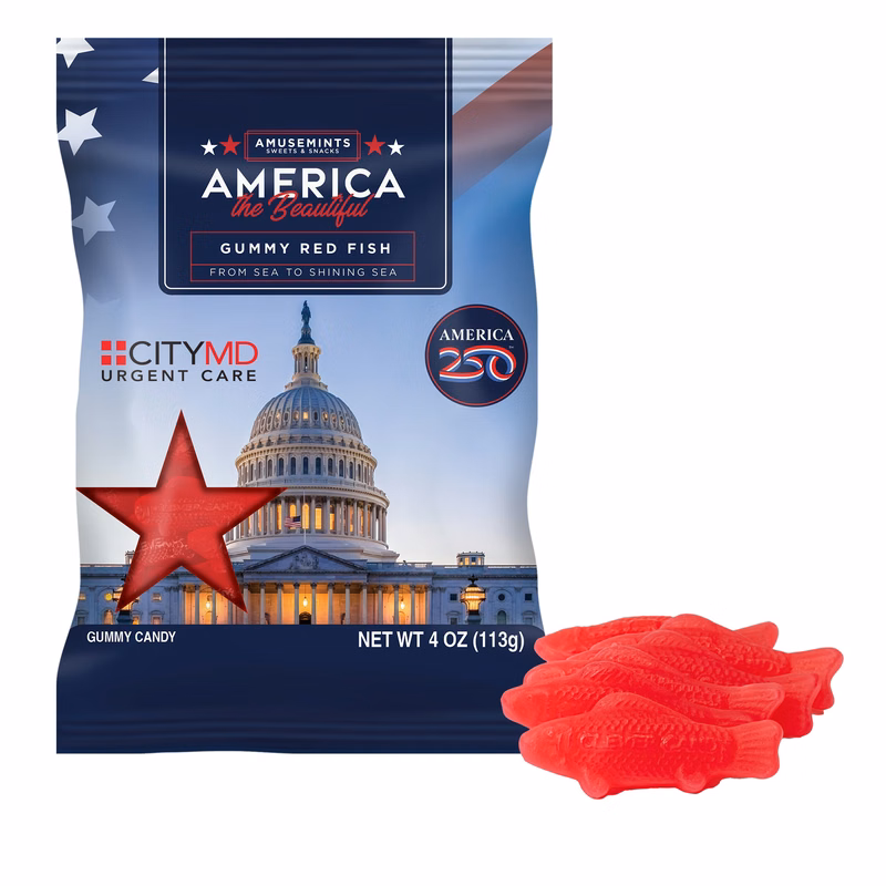America 250- 4oz. Digibag- Gummy Red Fish