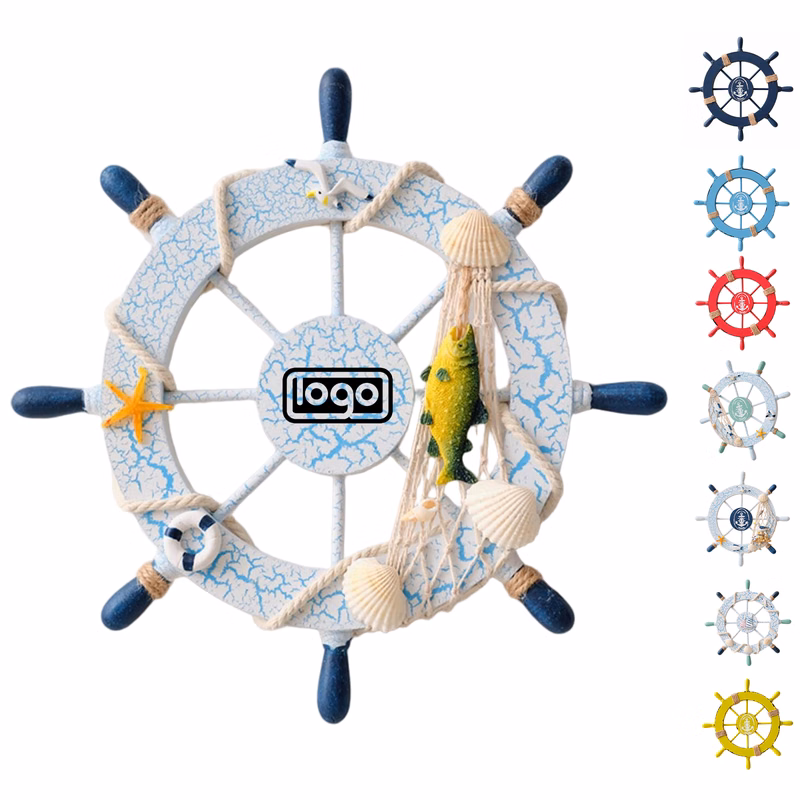 Wooden Nautical Ship Wheel Wall Decoration