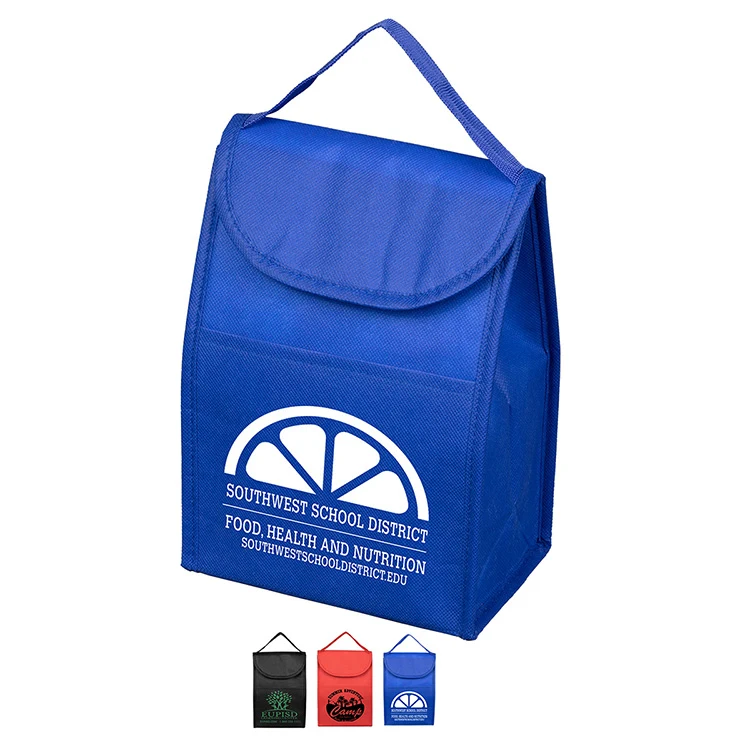 7"W x 10"H x 5"Gusset - "ARCTIC CHILL" Tall Insulated Cooler Lunch Tote with Hook & Loop Closure 1