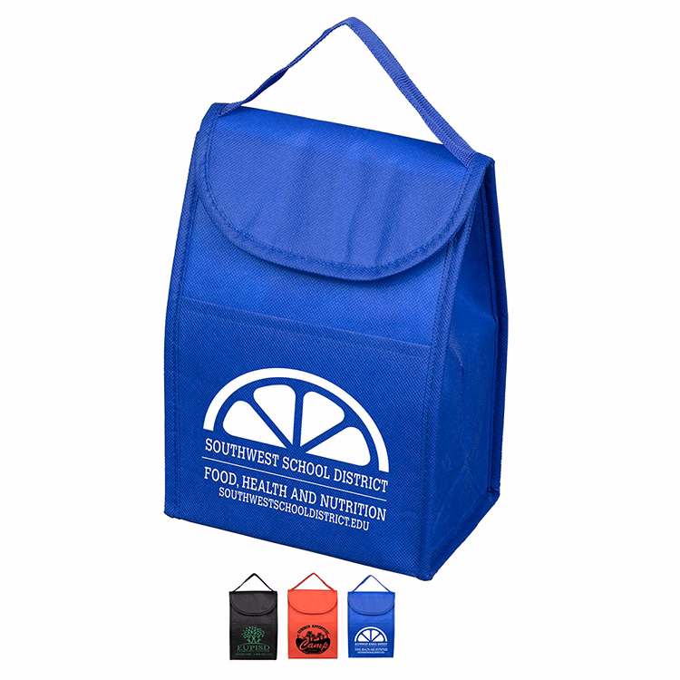 7"W x 10"H x 5"Gusset - "ARCTIC CHILL" Tall Insulated Cooler Lunch Tote with Hook & Loop Closure