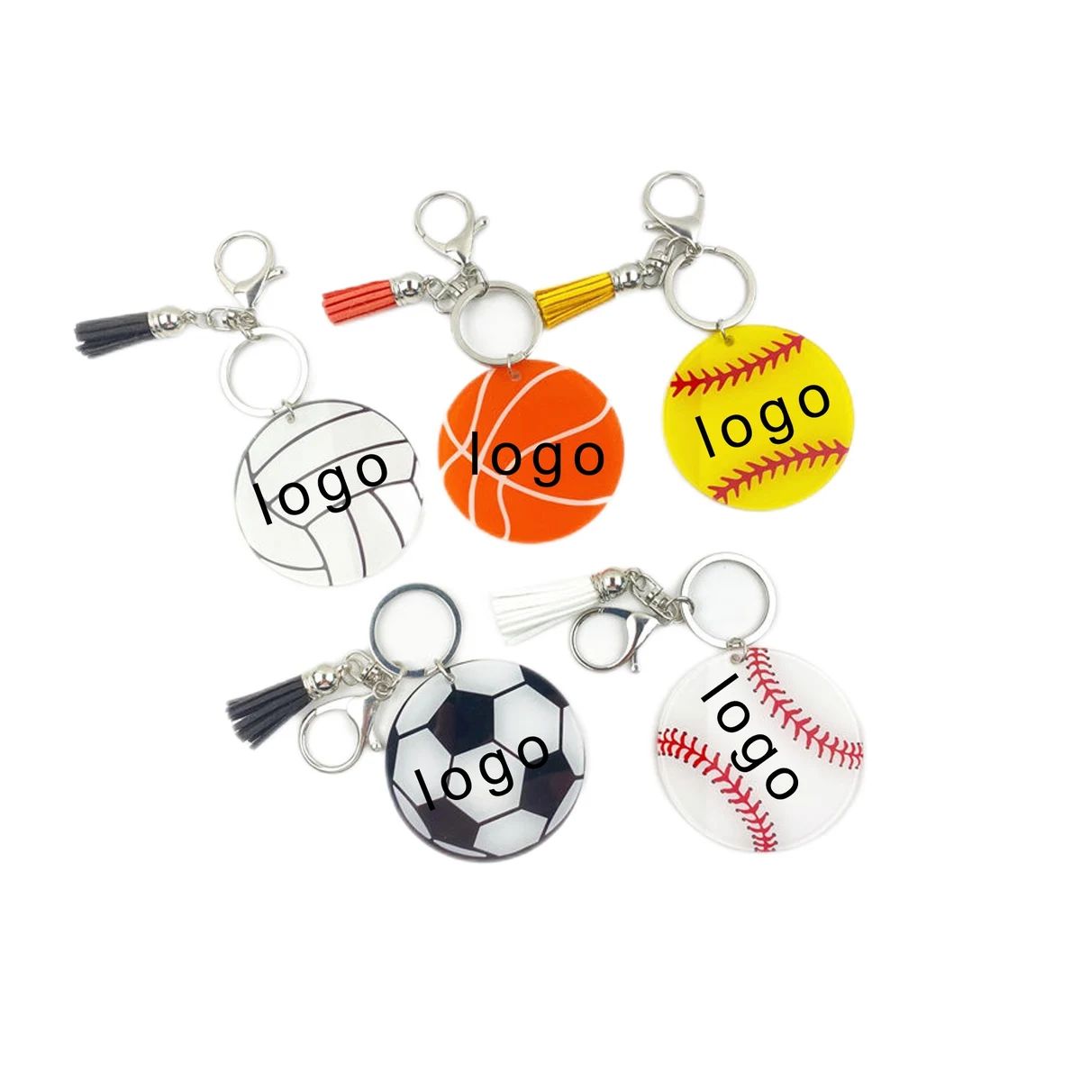 Acrylic Tassel Baseball Key Chain (direct import) 1