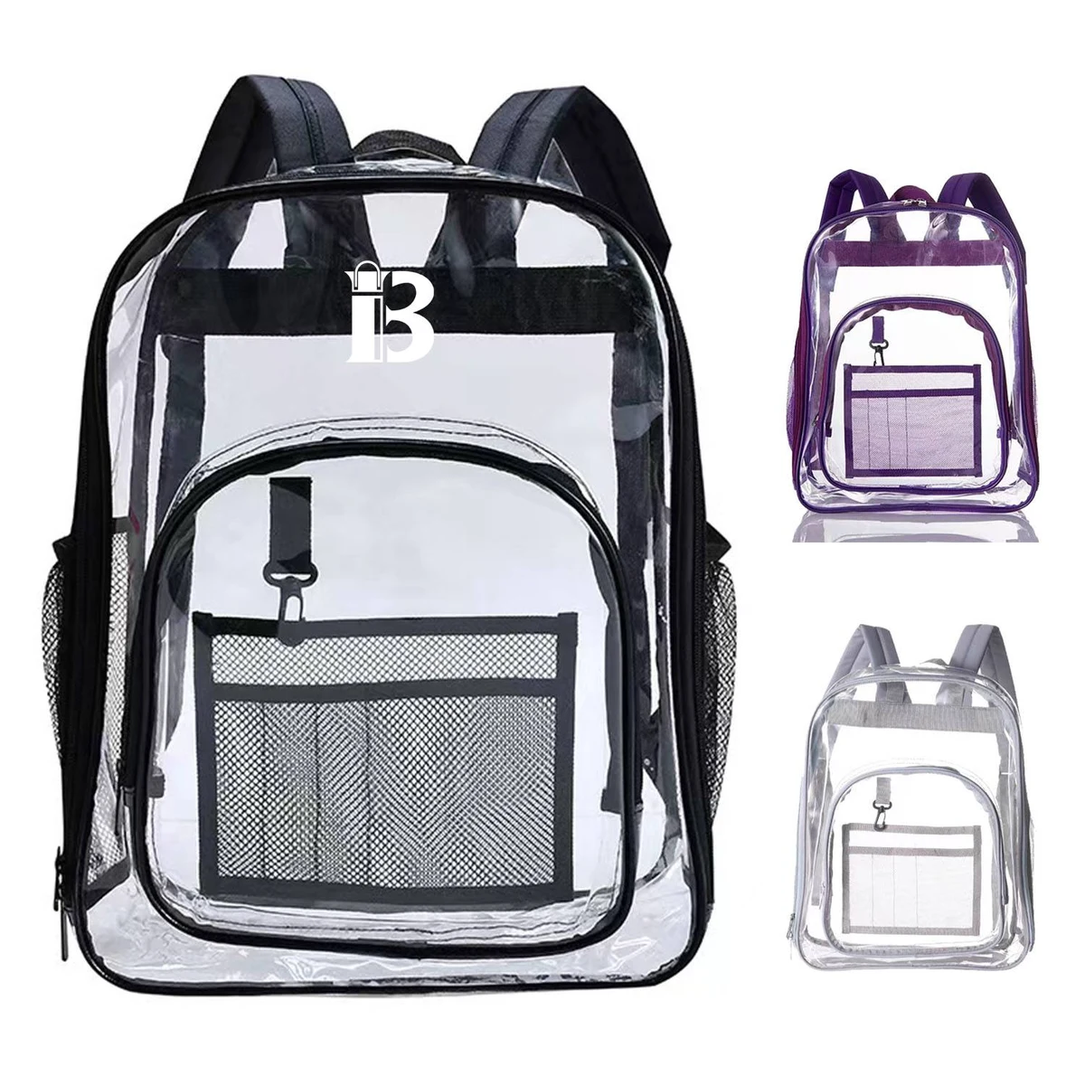 Large-capacity PVC Clear School Backpack 1