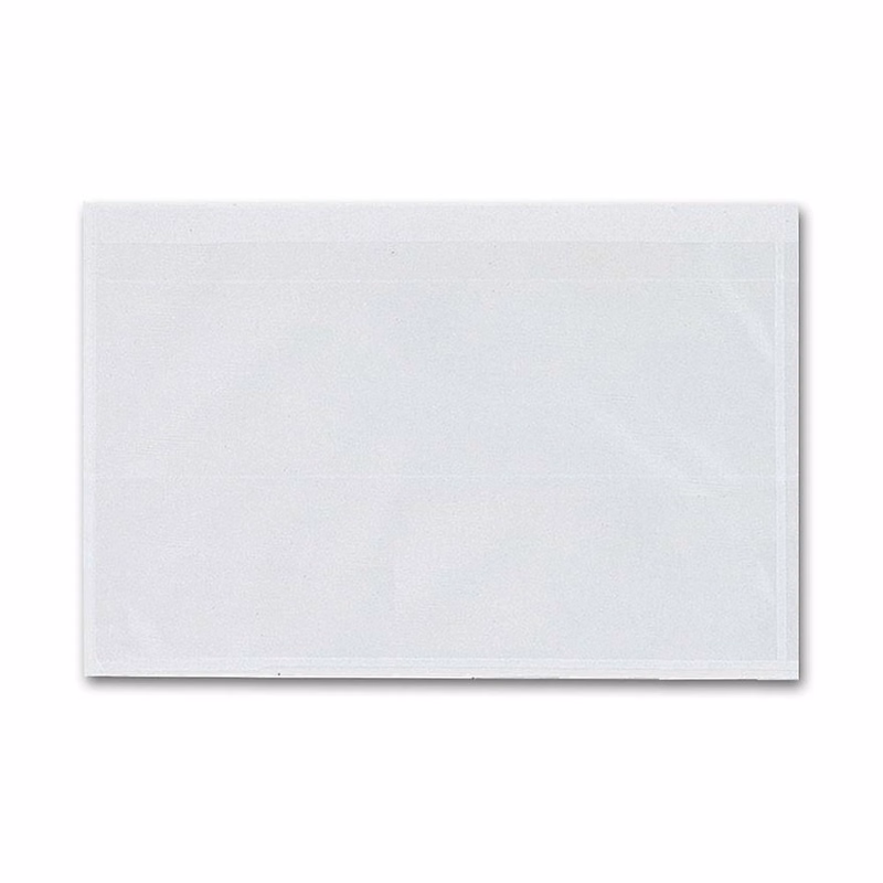 Plastic File Pockets, Adhesive Transparent, 8 1/2" X 5 1/4"