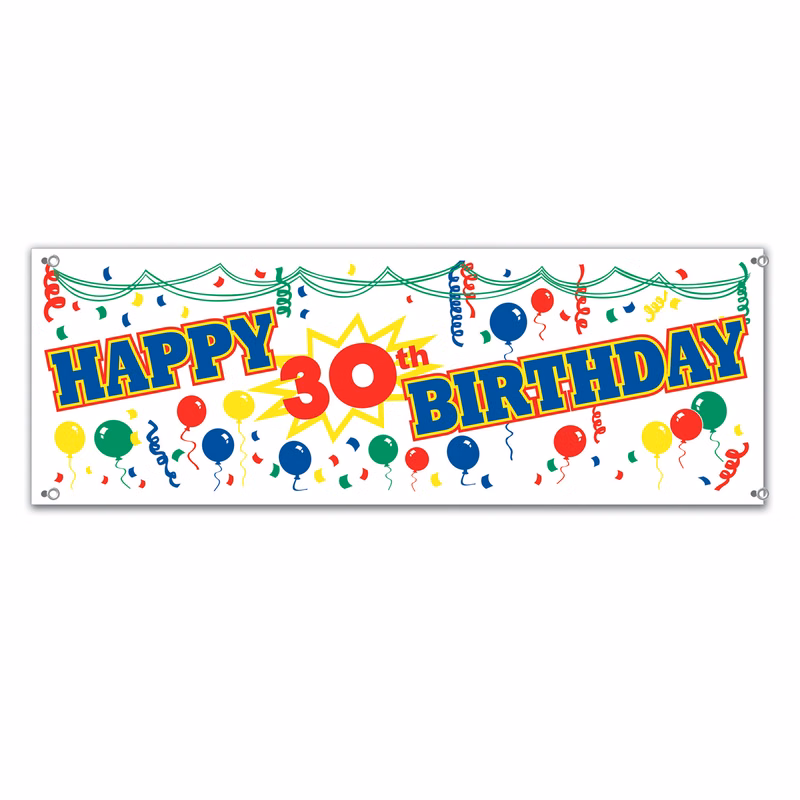 Happy 30st Birthday Sign Banner