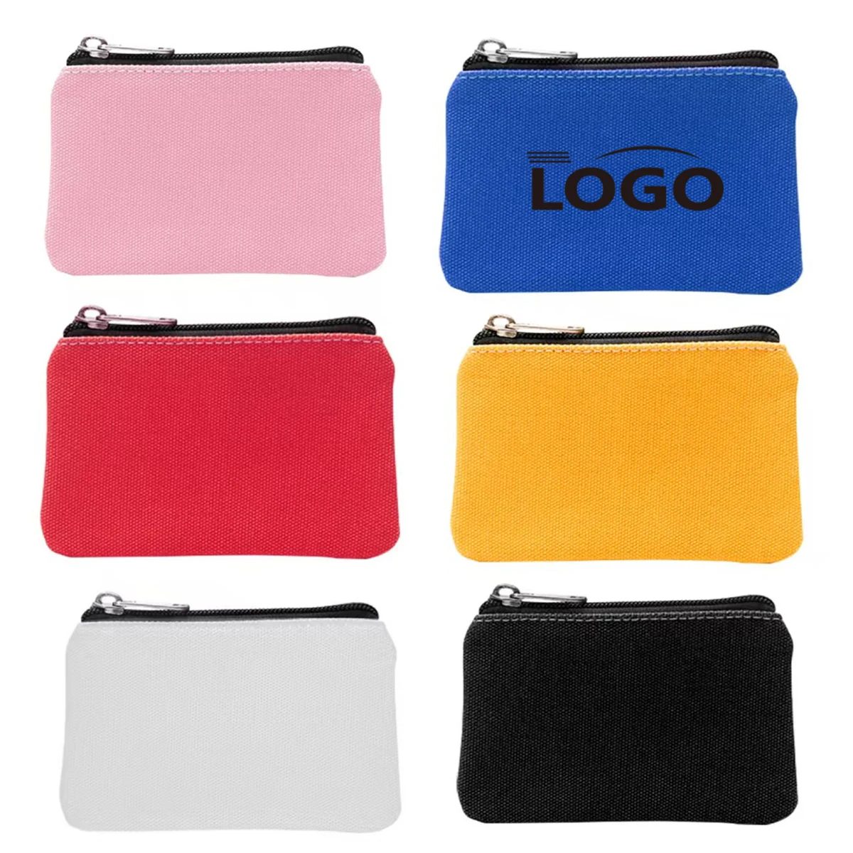 Canvas Mini Pouch Wallet Coin Purse with Zipper 1