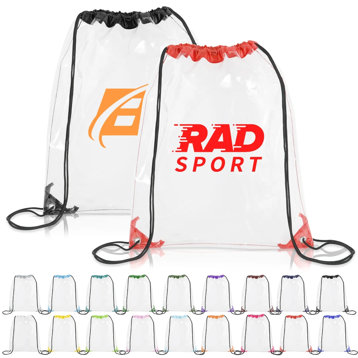 Clear Drawstring Cinch Backpack (Ocean) 1