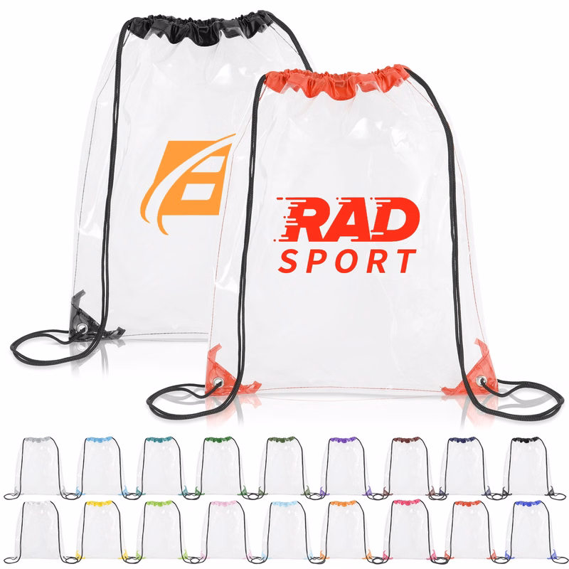 Clear Drawstring Cinch Backpack (Ocean)
