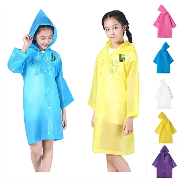 Reusable Raincoat Rain Poncho Jacket Slicker for Children 1