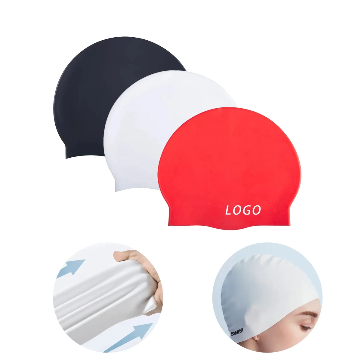 Silicone Swimming Cap With Logo For Swimming,Diving 1