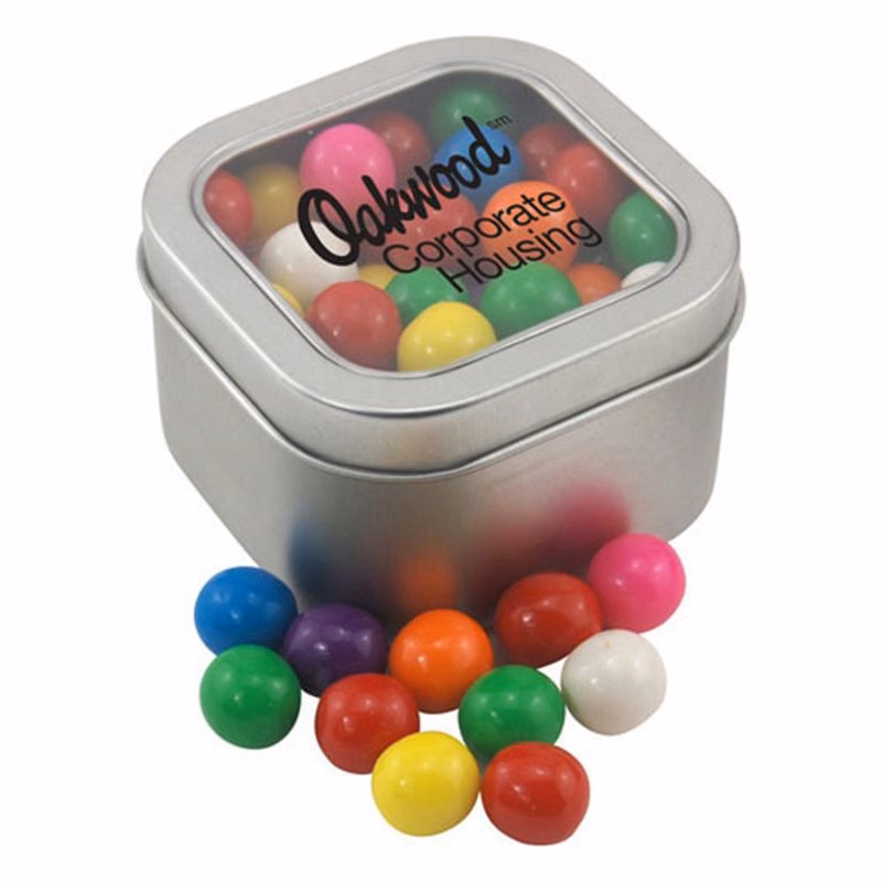 Window Tin with Gumballs