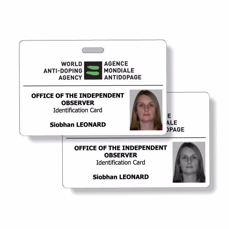 Premium Plastic ID Neck Tags Horizontal Style 4.13"x2.63" Full Colour on front, Black on back