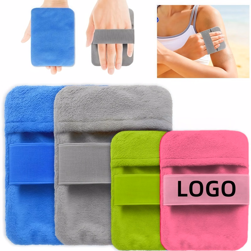 MOQ Beach Sand Remover Mitt Coral Fleece Hand Strap