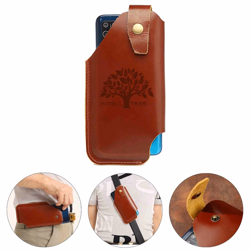 Leather Phone Holster With Belt Clip Loop