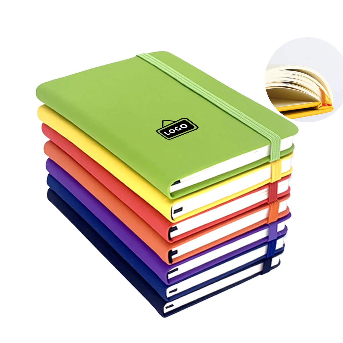 MOQ 50 Custom Logo A5 Leather Strap Notebook Office School 1