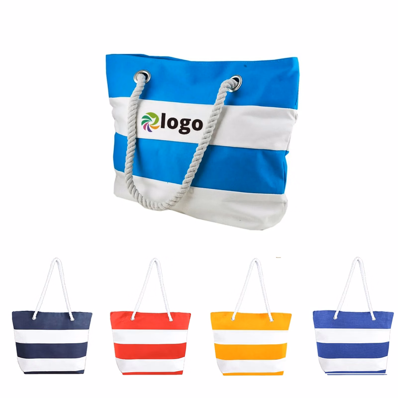 Stripe Canvas Tote Bag