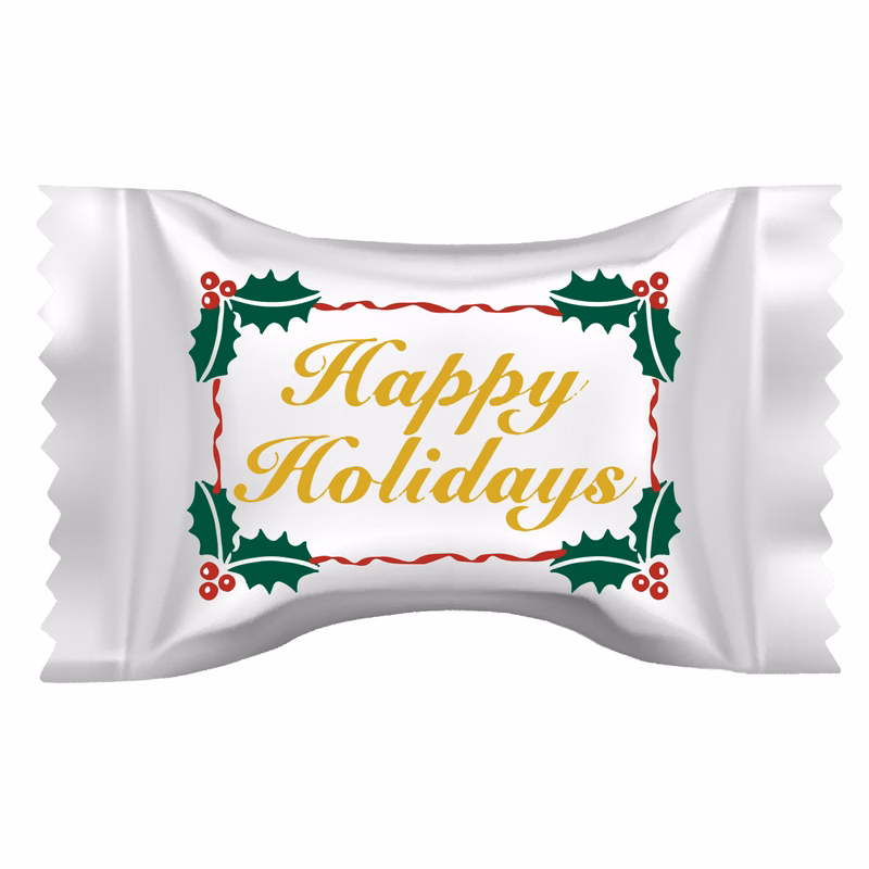 Soft Peppermints in Happy Holiday Wrappers